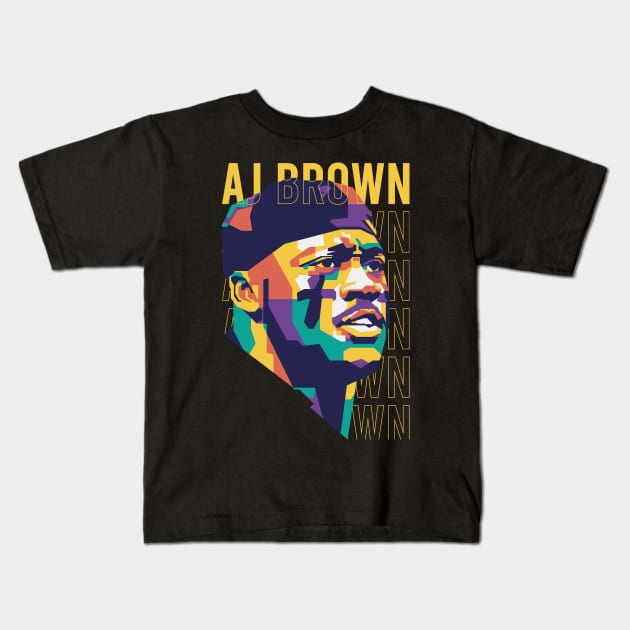 AJ brown  WPAP Style 2 Kids T-Shirt by pentaShop